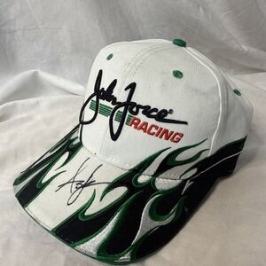John Force Racing Hat Cap Strap Back Mens One Size NHRA With Autograph